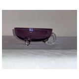 Purple footed caviar bowl, 4' W.