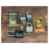 Padlocks with keys.