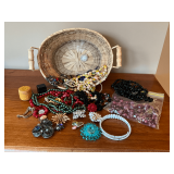 Costume jewelry, mostly vintage, necklaces, earrings, bracelets, etc.