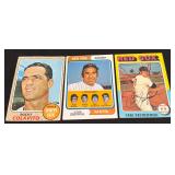 1975 Topps Carl Yastrzemski, 1974 Topps Yogi Berra, 1968 Topps Rocky Colavito