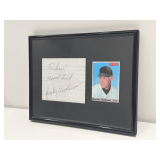 Sparky Anderson card with autograph in frame
