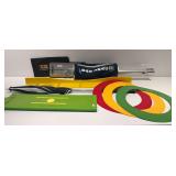 Various golf practice equipment