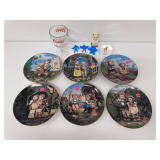 M.I. Hummel 'Little Companions' Collector Plates & Coors Glass
