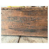 Dovetail box with hinged lid Johnson Tin Foil & Metal Co. St. Louis, MO