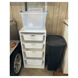 4-drawer plastic tower, hamper, tote
