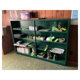 Wooden shelf unit, 70' W x 9' D x 49' T