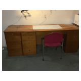 12-drawer wood desk and chair