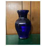 Cobalt blue vase, 11' T.