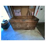 Large wooden box with scrap pieces