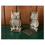 Pair of brass owl bookends 5 1/2' T.