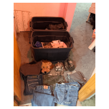 Men's clothes in 2 totes with lids