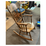 Wooden woven bottom rocker, damage to runners