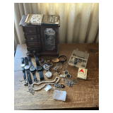 Mickey Mouse watch, Harley Davidson pin, Zippo lighter, sterling silver pendant