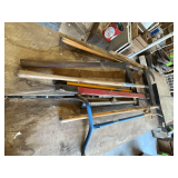 Snow shovel, garden claw, grub hoe, axes, etc.