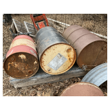 3 metal barrels