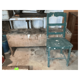 Wooden bench and wooden kitchen chair