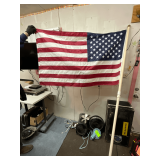 American flag on PVC pipe pole