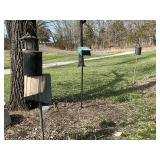 Bird feeders, brick, stepping stones, garden hose
