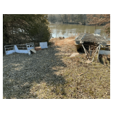 Pontoon boat frame 27' 8' L, floats, trailer