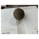 Steel canon ball, 4' W