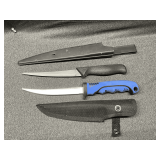 Pair of filet knives with sheaths.