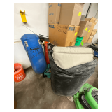 Croquet set, hanging boxing bag, portable radio