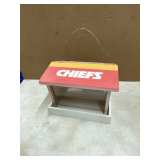 Chiefs bird feeder, 11" W x 10" D x 8 1/2" T.