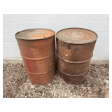 2 metal burn barrels, 55 gallon.
