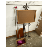 Wrought iron easel, lined storage box, bejeweled curtain rods, beaded curtains, etc.