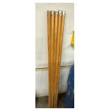 5 wooden mop handles