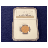 1942 proof penny, low mintage PF 64 RD