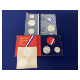 1971 S Eisenhower silver dollar, U.S. Mint Bicentennial silver proof set (no dollar)