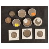 Group of 10 British large cents