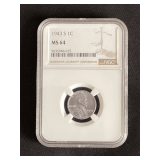 1943 S penny, MS 64