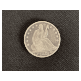 1855 O Seated Liberty half dollar with arrows