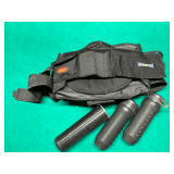 Paintball accessories, 3 canisters and Redz ammo carrier belt.
