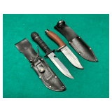 Pair of sheath knives, no names