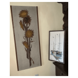 Pair of crewel work pieces