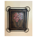 Artwork with metal frame
