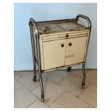 Vintage rolling metal medical cabinet, 21 1/2" x 14" x 32" T
