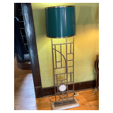 Geometric pattern metal framed floor lamp