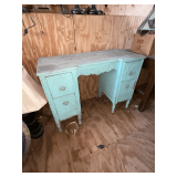 Painted wood desk, 42" W x 17" D x 31" T