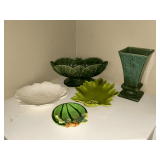 Planters and decorative plates