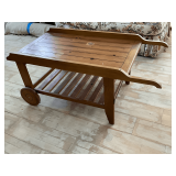 Rolling wooden cart/end table