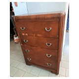 Antique waterfall front 4-drawer chest