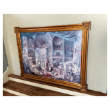 Framed artwork, print on board, 61" x 47"