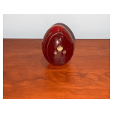 Russian blown glass etched decorative egg