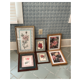 Framed artwork, floral prints