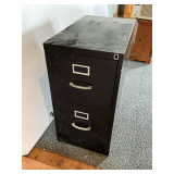 2-drawer file cabinet with office supplies, file folders