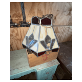 Stained glass light fixture, bevel glass